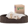 image:imageFurHaven Dog Bed for Small Dogs Oval Lounger with Soft Pillow Cushion Insert for Cozy Comfort Removable Washable Cover Small Faux Fur amp Suede GrayTerry  Suede Espresso