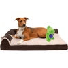 image:imageFurHaven Orthopedic Dog Bed for Large Dogs LShaped Chaise Mattress with Orthopedic Egg Crate amp Solid Orthopedic Foam Base for Joint Support Washable Cover Jumbo XL Faux Fur amp Suede Dark SageDino Toy  Espresso