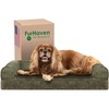 image:imageFurHaven Orthopedic Dog Bed for Large Dogs SofaStyle with Cool GelTop Foam with a Solid Orthopedic Foam Base for Joint Support Removable Washable Cover Jumbo XL Plush amp Suede GrayDark Sage