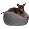 image:imageFurHaven Orthopedic Fur Ball Dog Bed for Medium Dogs Refillable BeanbagStyle Nesting Bed with Removable Washable Cover amp Liner Medium Plush Faux Fur Gray MistPlush Faux Fur Gray Mist