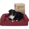 image:imageFurHaven Perfect Comfort Sofa Orthopedic Dog Bed for Large Dogs MemoryTop Foam with a Solid Orthopedic Foam Base for Joint Support Removable Washable Cover Jumbo XL Plush amp Velvet Granite GrayWine Red Quilted Sofa