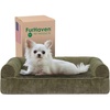 image:imageFurHaven Perfect Comfort Sofa Orthopedic Dog Bed for Large Dogs MemoryTop Foam with a Solid Orthopedic Foam Base for Joint Support Removable Washable Cover Jumbo XL Plush amp Velvet Granite GrayFaux Fur  Velvet Dark Sage