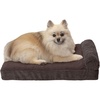 image:imageFurHaven Perfect Comfort Sofa Orthopedic Dog Bed for Large Dogs MemoryTop Foam with a Solid Orthopedic Foam Base for Joint Support Removable Washable Cover Jumbo XL Plush amp Velvet Granite GrayChaise  Fleece  Corduroy Dk Espresso