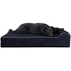 Goliath Chaise - Faux Fur & Velvet (Dk Blue)