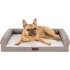 image:imageFurhaven Cooling Dog Sofa Bed  Memory Foam Couch with Bolsters Textured Plush amp WaterResistant Cover Washable Cover  Riverway JumboGreige