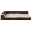 image:imageFurhaven Cooling Gel Dog Bed for Large Dogs w Removable Bolsters amp Washable Cover For Dogs Up to 95 lbs  Pinsonic Quilted Paw L Shaped Chaise  Titanium JumboXLTwoTone Faux Fur  Suede Espresso
