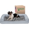 image:imageFurhaven Cooling Gel Dog Bed for Large Dogs w Removable Bolsters amp Washable Cover For Dogs Up to 95 lbs  Plush amp Diamond Print Nest Top Sofa  Aqua JumboXLNest Top  Plush  Diamond Print Gray