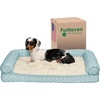 image:imageFurhaven Cooling Gel Dog Bed for Large Dogs w Removable Bolsters amp Washable Cover For Dogs Up to 95 lbs  Plush amp Diamond Print Nest Top Sofa  Aqua JumboXLNest Top  Plush  Diamond Print Aqua