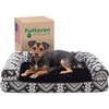 image:imageFurhaven Cooling Gel Dog Bed for Large Dogs w Removable Bolsters amp Washable Cover For Dogs Up to 95 lbs  Quilted Sofa  Coffee JumboXLBlack Medallion Plush  Southwest Kilim Woven