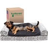 image:imageFurhaven Cooling Gel Dog Bed for Large Dogs w Removable Bolsters amp Washable Cover For Dogs Up to 95 lbs  Quilted Sofa  Coffee JumboXLBoulder Gray Plush  Southwest Kilim Woven