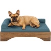 image:imageFurhaven Elevated Dog Bed for Large Dogs MidCentury Modern Style with Flexible Slats amp NonSlip Pads for Comfort amp Airflow Easy Assembly Raised Pet Bed Jumbo Dark BrownDark Brown