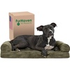 image:imageFurhaven Memory Foam Dog Bed for Large Dogs w Removable Bolsters amp Washable Cover For Dogs Up to 125 lbs  Plush amp Suede Sofa  Deep Pool Jumbo PlusXXLFaux Fur  Velvet Dark Sage