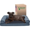 image:imageFurhaven Memory Foam Dog Bed for MediumSmall Dogs w Removable Bolsters amp Washable Cover For Dogs Up to 35 lbs  Sherpa amp Chenille Sofa  Cream MediumSherpa  Chenille Orion Blue