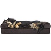 image:imageFurhaven Orthopedic Dog Bed for Large Dogs w Removable Bolsters amp Washable Cover For Dogs Up to 95 lbs  Plush amp Suede Sofa  Almondine JumboXLCoffee