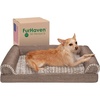 image:imageFurhaven Orthopedic Dog Bed for Large Dogs w Removable Bolsters amp Washable Cover For Dogs Up to 95 lbs  Plush amp Suede Sofa  Almondine JumboXLWoodsmoke