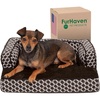 image:imageFurhaven Orthopedic Dog Bed for MediumSmall Dogs w Removable Bolsters amp Washable Cover For Dogs Up to 35 lbs  Plush amp Woven Decor Comfy Couch Sofa  Diamond Brown MediumDiamond Brown Plush  Woven Dcor