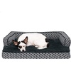 image:imageFurhaven Orthopedic Dog Bed for MediumSmall Dogs w Removable Bolsters amp Washable Cover For Dogs Up to 35 lbs  Plush amp Woven Decor Comfy Couch Sofa  Diamond Brown MediumDiamond Gray Plush  Woven Dcor