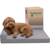 image:imageFurhaven Orthopedic Dog Bed for MediumSmall Dogs w Removable Bolsters amp Washable Cover For Dogs Up to 35 lbs  TwoTone Plush Faux Fur amp Suede L Shaped Chaise  Dark Sage MediumTitanium