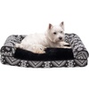 image:imageFurhaven Pillow Dog Bed for Large Dogs w Removable Bolsters amp Washable Cover  Plush amp Southwest Kilim Woven Decor Sofa  Black Medallion JumboXLPlush  Southwest Kilim Decor Black Medallion