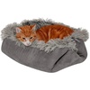 image:imageFurhaven SelfWarming Cat Bed for Indoor Cats 4Bedsin1 amp Washable  Plush Long Faux Fur Convertible Cuddler  Gray SmallSmall