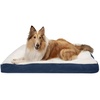 image:imageFurhaven Sherpa amp Suede Mattress Fiberfill Pillow Dog Bed  Navy Jumbo XLargeSherpa  Suede Navy