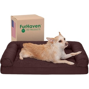 image:imageFurHaven Classic Sofa Orthopedic Dog Bed for Large Dogs with Orthopedic Egg Crate with a Solid Orthopedic Foam Base for Joint Support Removable Washable Cover Large Quilted Sofa Iron GrayCoffee