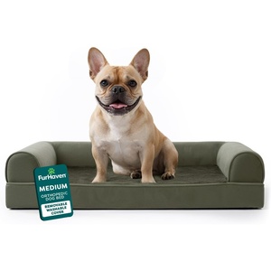 image:imageFurHaven Classic Sofa Orthopedic Dog Bed for Large Dogs with Orthopedic Egg Crate with a Solid Orthopedic Foam Base for Joint Support Removable Washable Cover Large Quilted Sofa Iron GrayDark Sage