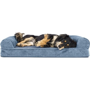 image:imageFurHaven Classic Sofa Orthopedic Dog Bed for Large Dogs with Orthopedic Egg Crate with a Solid Orthopedic Foam Base for Joint Support Removable Washable Cover Large Quilted Sofa Iron GrayHarbor Blue