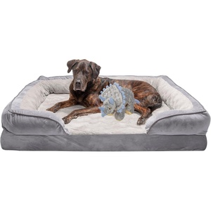 image:imageFurHaven Cooling Gel Dog Bed for Large Dogs Perfect Comfort Sofa Bed with Cool GelTop Foam with a Solid Orthopedic Foam Base for Joint Support Washable Cover Jumbo XL Plush amp Velvet Granite GrayDino Toy  Granite Gray