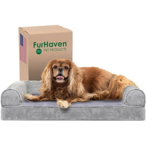 image:imageFurHaven Orthopedic Dog Bed for Large Dogs SofaStyle with Cool GelTop Foam with a Solid Orthopedic Foam Base for Joint Support Removable Washable Cover Jumbo XL Plush amp Suede GraySmoke Gray