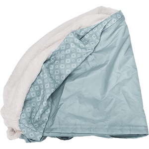 image:imageFurHaven Replacement Dog Bed Cover Long Faux Fur for Calming Cuddlers Machine Washable Customizable Filling Jumbo XL Faux Fur TaupePlush  Diamond Print Aqua