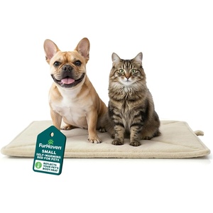 image:imageFurHaven ThermaNAP Self Warming Cat Mat Dog Bed for Crates with SelfWarming Technology for Cozy Rest Fully Machine Washable Small Plush Faux Fur GrayCream