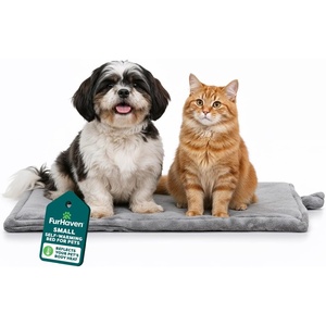 image:imageFurHaven ThermaNAP Self Warming Cat Mat Dog Bed for Crates with SelfWarming Technology for Cozy Rest Fully Machine Washable Small Plush Faux Fur GrayGray