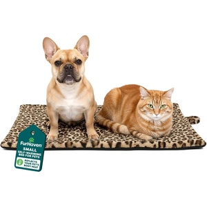 image:imageFurHaven ThermaNAP Self Warming Cat Mat Dog Bed for Crates with SelfWarming Technology for Cozy Rest Fully Machine Washable Small Plush Faux Fur GrayLeopard