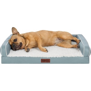 image:imageFurhaven Cooling Dog Sofa Bed  Memory Foam Couch with Bolsters Textured Plush amp WaterResistant Cover Washable Cover  Riverway JumboRiverway