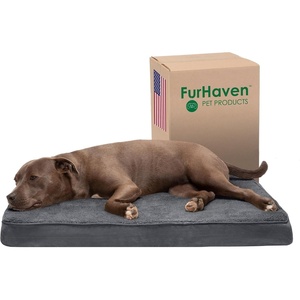 image:imageFurhaven Cooling Gel Dog Bed for Large Dogs w Removable Washable Cover For Dogs Up to 125 lbs  Ultra Plush Faux Fur amp Suede Mattress  Gray Jumbo PlusXXLTerry  Suede Gray