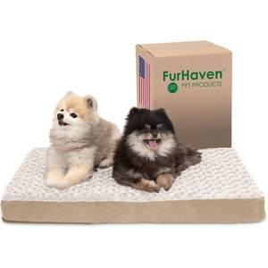 image:imageFurhaven Cooling Gel Dog Bed for Large Dogs w Removable Washable Cover For Dogs Up to 125 lbs  Ultra Plush Faux Fur amp Suede Mattress  Gray Jumbo PlusXXLUltra Plush Curly Faux Fur Cream