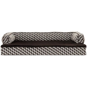 image:imageFurhaven Cooling Gel Dog Bed for MediumSmall Dogs w Removable Bolsters amp Washable Cover For Dogs Up to 35 lbs  Plush amp Woven Decor Comfy Couch Sofa  Diamond Brown MediumDiamond Brown Plush  Woven Dcor