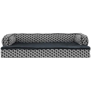 image:imageFurhaven Cooling Gel Dog Bed for MediumSmall Dogs w Removable Bolsters amp Washable Cover For Dogs Up to 35 lbs  Plush amp Woven Decor Comfy Couch Sofa  Diamond Brown MediumDiamond Gray Plush  Woven Dcor