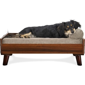 image:imageFurhaven Elevated Dog Bed Frame for 30 x 20 Medium Dog Beds Easy Assembly  MidCentury Modern Bed Frame  Gray Wash MediumVeneer Walnut