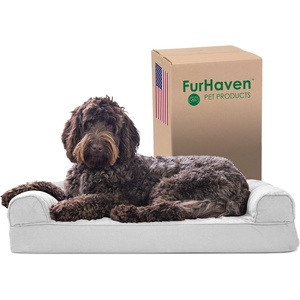 image:imageFurhaven Memory Foam Dog Bed for Large Dogs w Removable Bolsters amp Washable Cover For Dogs Up to 125 lbs  Plush amp Suede Sofa  Deep Pool Jumbo PlusXXLQuilted Silver Gray