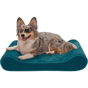 image:imageFurhaven Memory Foam Dog Bed for Large Dogs w Removable Washable Cover For Dogs Up to 75 lbs  Ultra Plush Faux Fur amp Suede Luxe Lounger Contour Mattress  Gray JumboXLSpruce Blue Minky Plush  Velvet Luxe