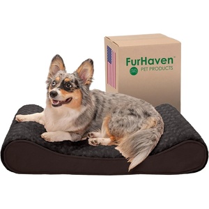 image:imageFurhaven Memory Foam Dog Bed for Large Dogs w Removable Washable Cover For Dogs Up to 75 lbs  Ultra Plush Faux Fur amp Suede Luxe Lounger Contour Mattress  Gray JumboXLChocolate Ultra Plush Faux Fur  Suede Luxe