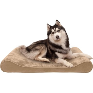 image:imageFurhaven Memory Foam Dog Bed for Large Dogs w Removable Washable Cover For Dogs Up to 75 lbs  Ultra Plush Faux Fur amp Suede Luxe Lounger Contour Mattress  Gray JumboXLCamel