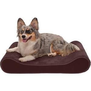 image:imageFurhaven Memory Foam Dog Bed for Large Dogs w Removable Washable Cover For Dogs Up to 75 lbs  Ultra Plush Faux Fur amp Suede Luxe Lounger Contour Mattress  Gray JumboXLEspresso