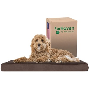 image:imageFurhaven Orthopedic Dog Bed  Puffy Quilted Foam Mattress with Removable Washable Cover Soft amp Supportive for Kennels amp Crates  Large RustEspresso