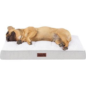 image:imageFurhaven Orthopedic Dog Bed  Puffy Quilted Foam Mattress with Removable Washable Cover Soft amp Supportive for Kennels amp Crates  Large RustLight Gray