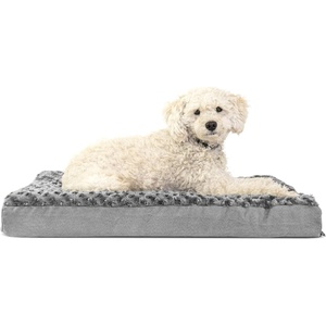 image:imageFurhaven Orthopedic Dog Bed  Puffy Quilted Foam Mattress with Removable Washable Cover Soft amp Supportive for Kennels amp Crates  Large RustMinky Gray
