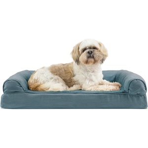 image:imageFurhaven Orthopedic Dog Bed for Large Dogs w Removable Bolsters amp Washable Cover For Dogs Up to 95 lbs  Plush amp Suede Sofa  Almondine JumboXLDeep Pool