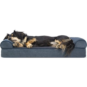 image:imageFurhaven Orthopedic Dog Bed for Large Dogs w Removable Bolsters amp Washable Cover For Dogs Up to 95 lbs  Plush amp Suede Sofa  Almondine JumboXLOrion Blue